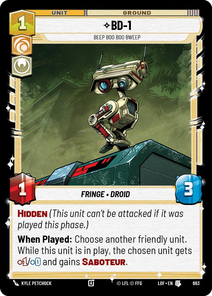 BD-1 - Beep Boo Boo Bweep (693) (Foil) (693) [Legends of the Force] | Shuffle n Cut Hobbies & Games