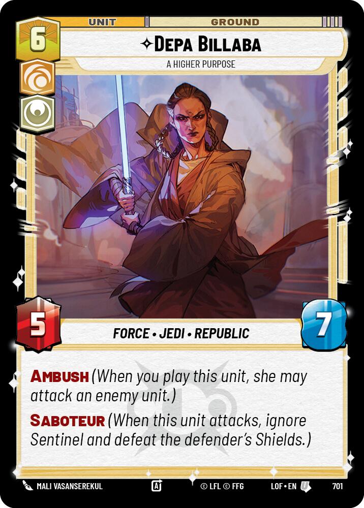Depa Billaba - A Higher Purpose (701) (Foil) (701) [Legends of the Force] | Shuffle n Cut Hobbies & Games