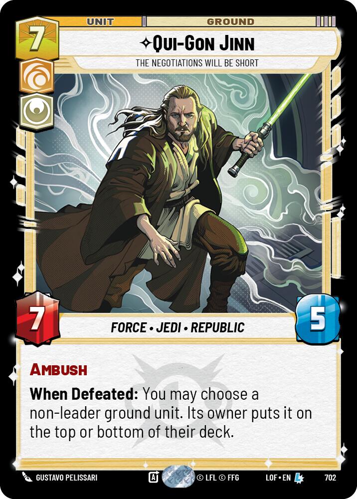 Qui-Gon Jinn - The Negotiations Will Be Short (702) (Foil) (702) [Legends of the Force] | Shuffle n Cut Hobbies & Games
