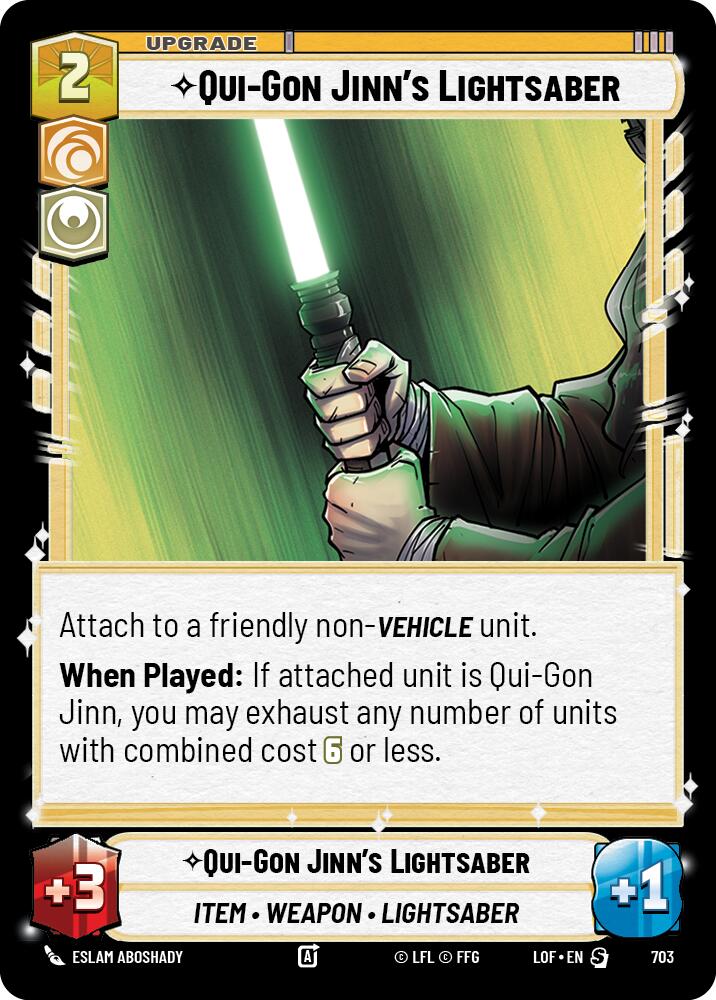 Qui-Gon Jinn's Lightsaber (703) (Foil) (703) [Legends of the Force] | Shuffle n Cut Hobbies & Games