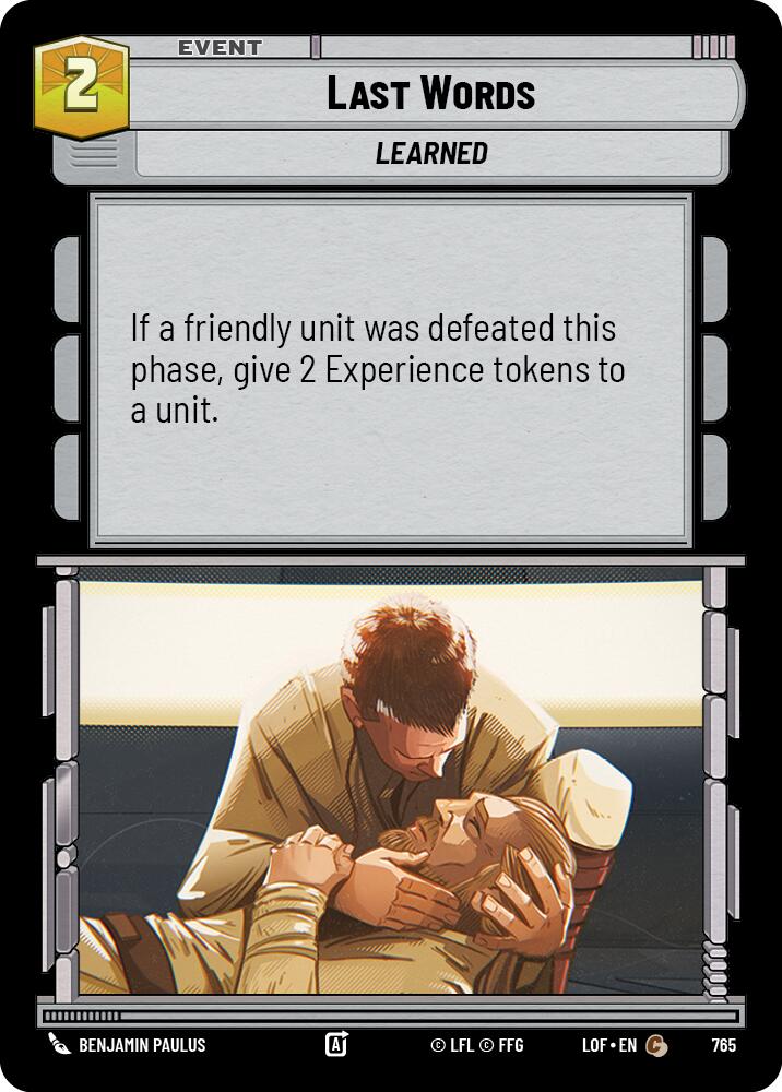 Last Words (765) (Foil) (765) [Legends of the Force] | Shuffle n Cut Hobbies & Games