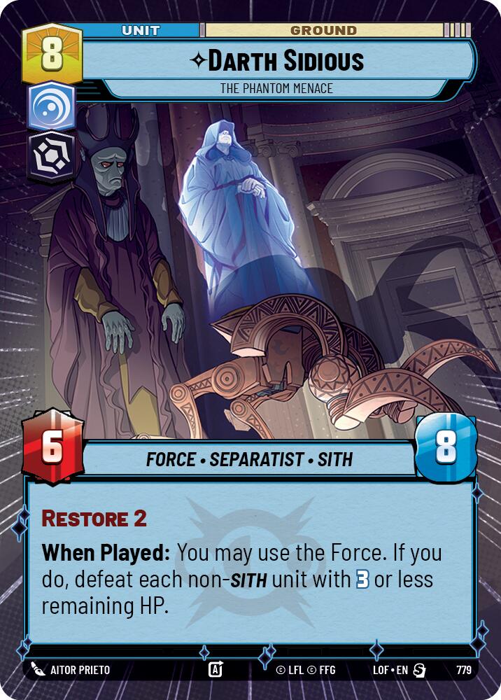 Darth Sidious - The Phantom Menace (779) (Hyperspace Foil) (779) [Legends of the Force] | Shuffle n Cut Hobbies & Games