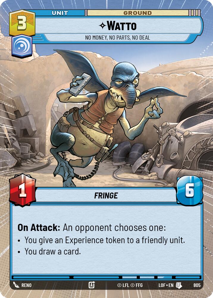 Watto - No Money, No Parts, No Deal (805) (Hyperspace Foil) (805) [Legends of the Force] | Shuffle n Cut Hobbies & Games