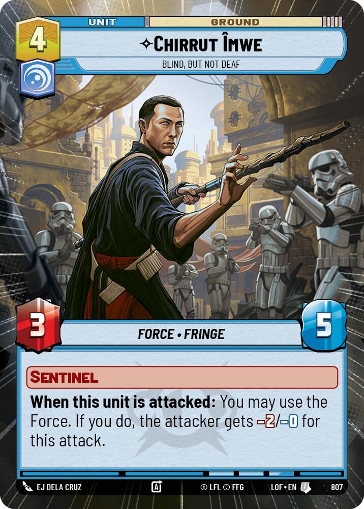 Chirrut Imwe - Blind, but not Deaf (807) (Hyperspace Foil) (807) [Legends of the Force] | Shuffle n Cut Hobbies & Games