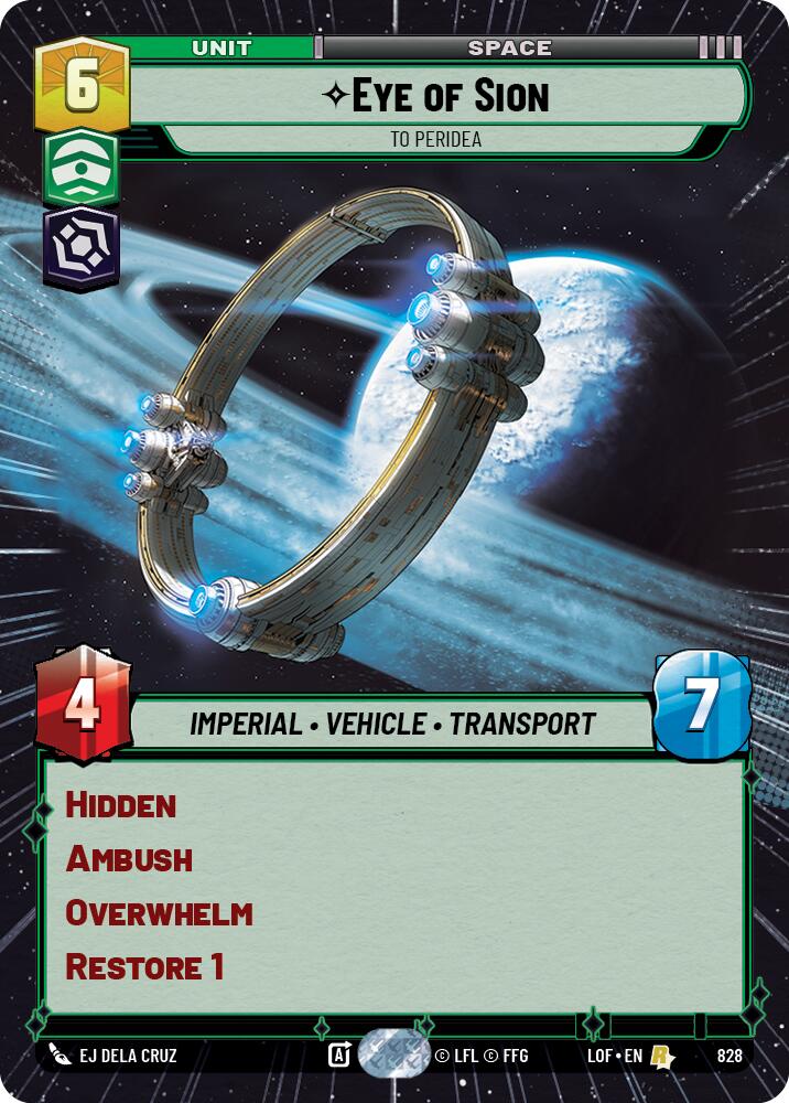 Eye of Sion - To Peridea (828) (Hyperspace Foil) (828) [Legends of the Force] | Shuffle n Cut Hobbies & Games