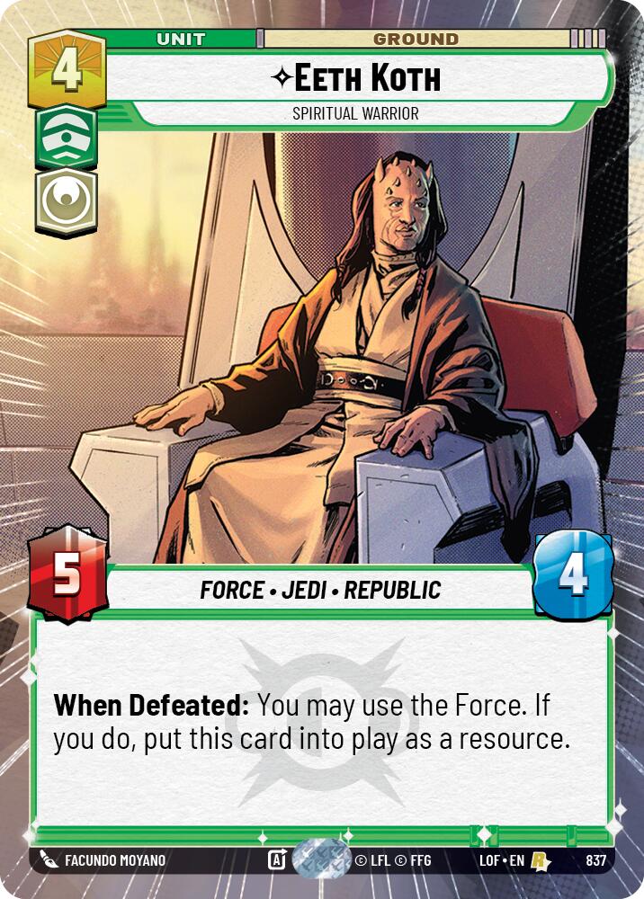 Eeth Koth - Spiritual Warrior (837) (Hyperspace Foil) (837) [Legends of the Force] | Shuffle n Cut Hobbies & Games