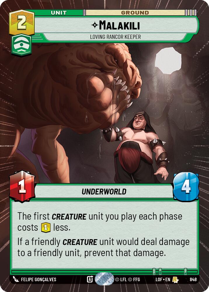 Malakili - Loving Rancor Keeper (848) (Hyperspace Foil) (848) [Legends of the Force] | Shuffle n Cut Hobbies & Games