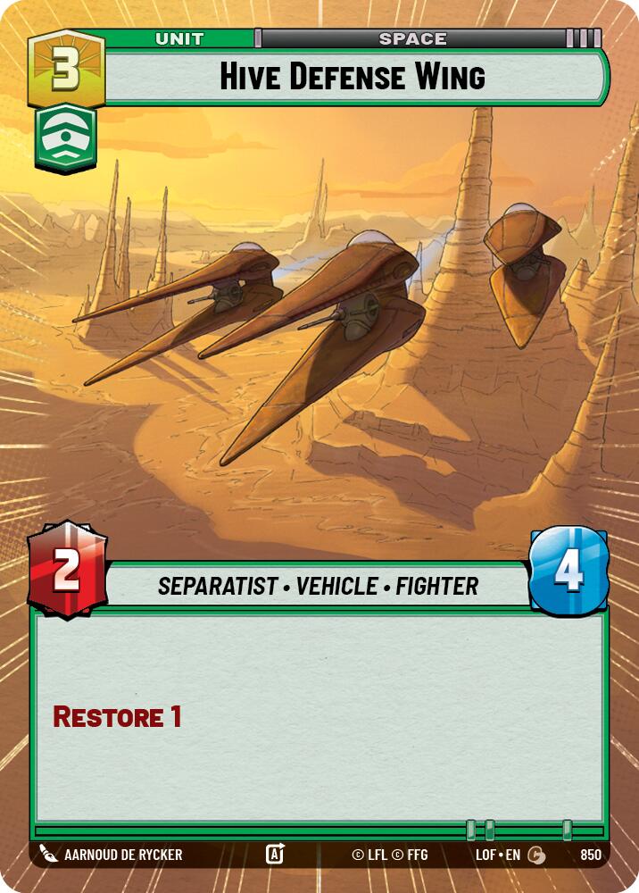 Hive Defense Wing (850) (Hyperspace Foil) (850) [Legends of the Force] | Shuffle n Cut Hobbies & Games