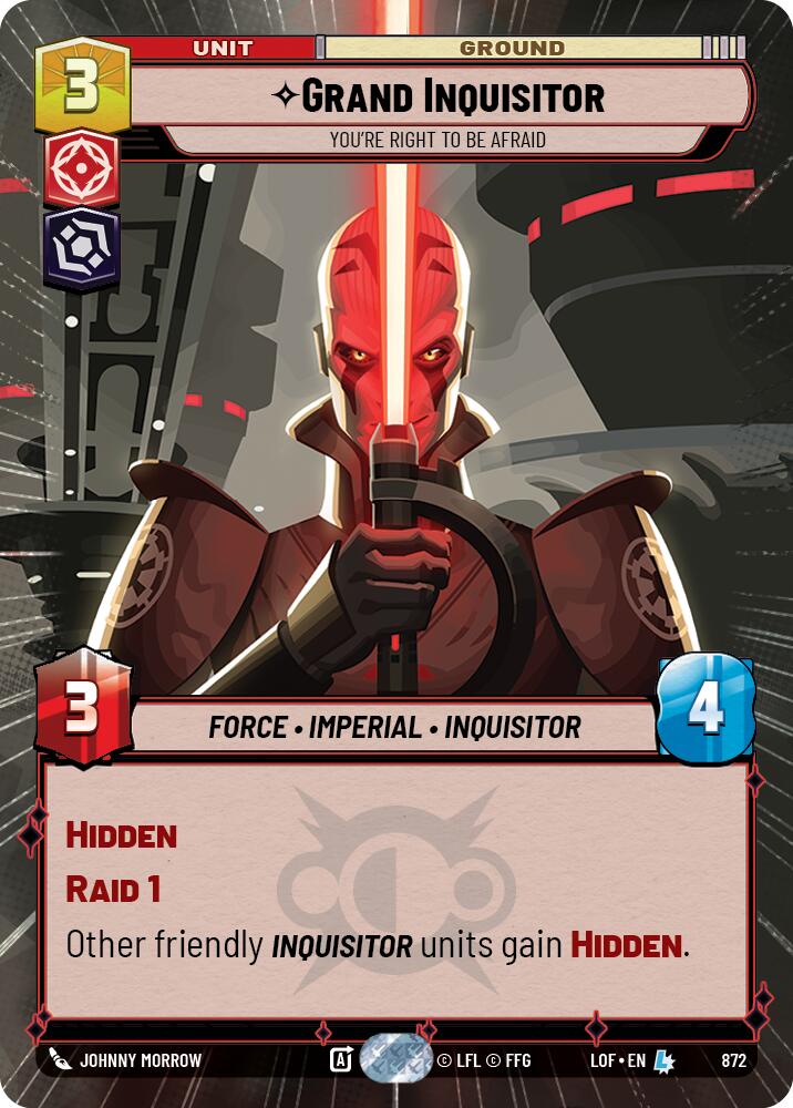 Grand Inquisitor - You're Right to Be Afraid (872) (Hyperspace Foil) (872) [Legends of the Force] | Shuffle n Cut Hobbies & Games