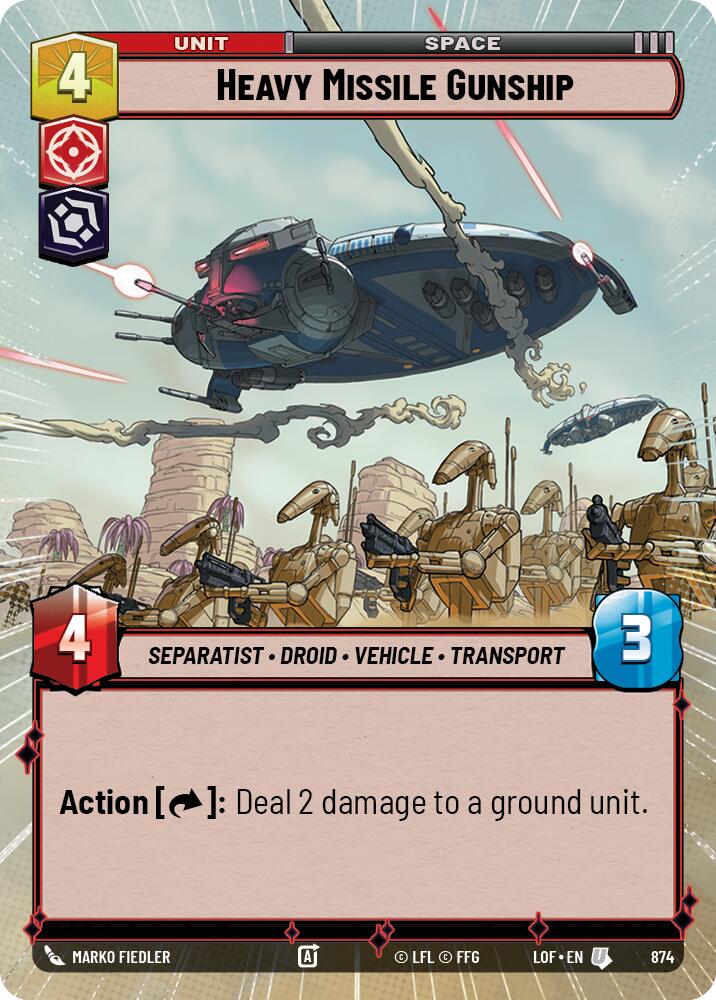 Heavy Missile Gunship (874) (Hyperspace Foil) (874) [Legends of the Force] | Shuffle n Cut Hobbies & Games