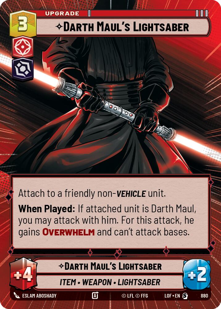 Darth Maul's Lightsaber (880) (Hyperspace Foil) (880) [Legends of the Force] | Shuffle n Cut Hobbies & Games