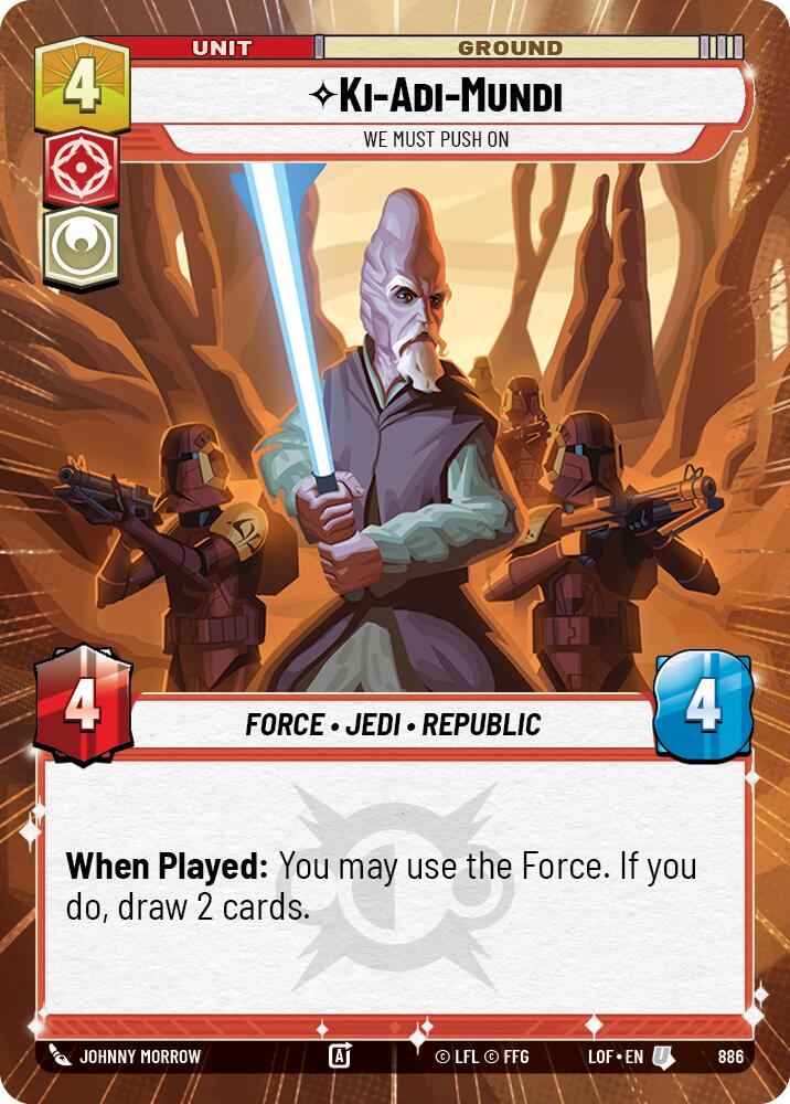 Ki-Adi-Mundi - We Must Push On (886) (Hyperspace Foil) (886) [Legends of the Force] | Shuffle n Cut Hobbies & Games