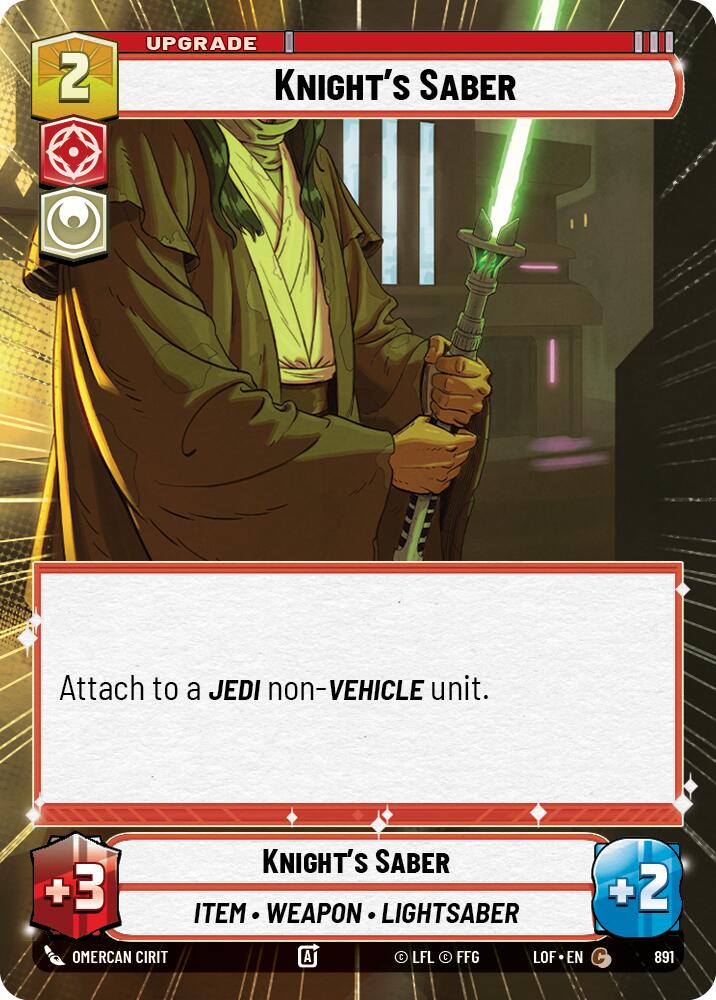 Knight's Saber (891) (Hyperspace Foil) (891) [Legends of the Force] | Shuffle n Cut Hobbies & Games