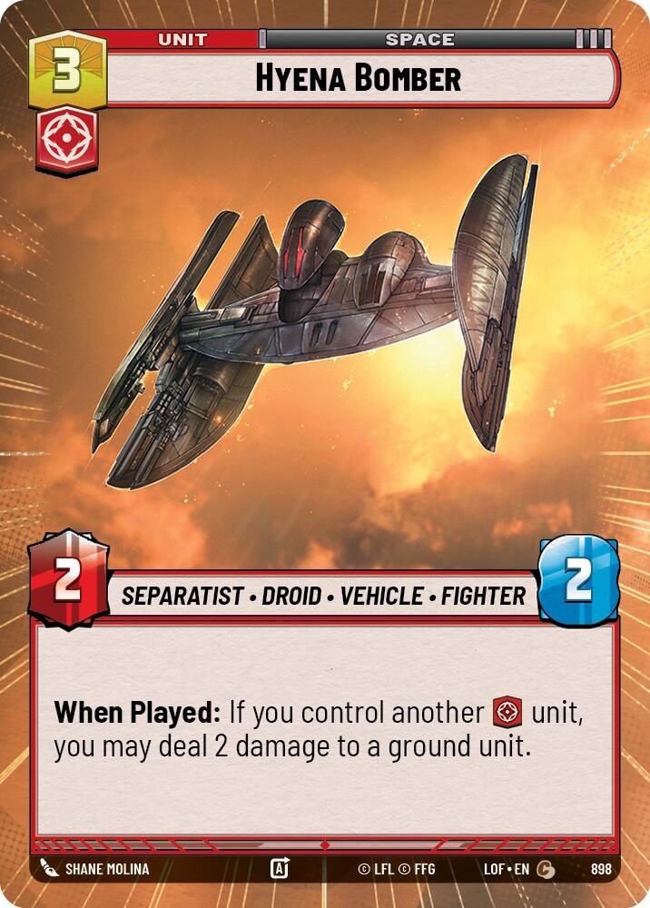 Hyena Bomber (898) (Hyperspace Foil) (898) [Legends of the Force] | Shuffle n Cut Hobbies & Games