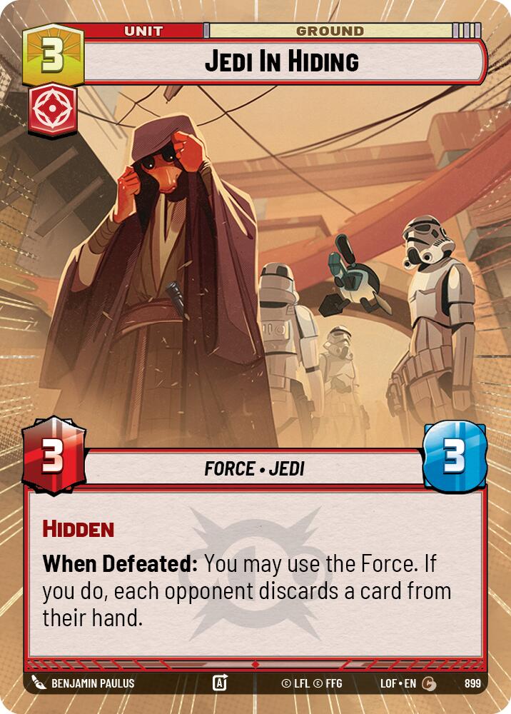 Jedi In Hiding (899) (Hyperspace Foil) (899) [Legends of the Force] | Shuffle n Cut Hobbies & Games