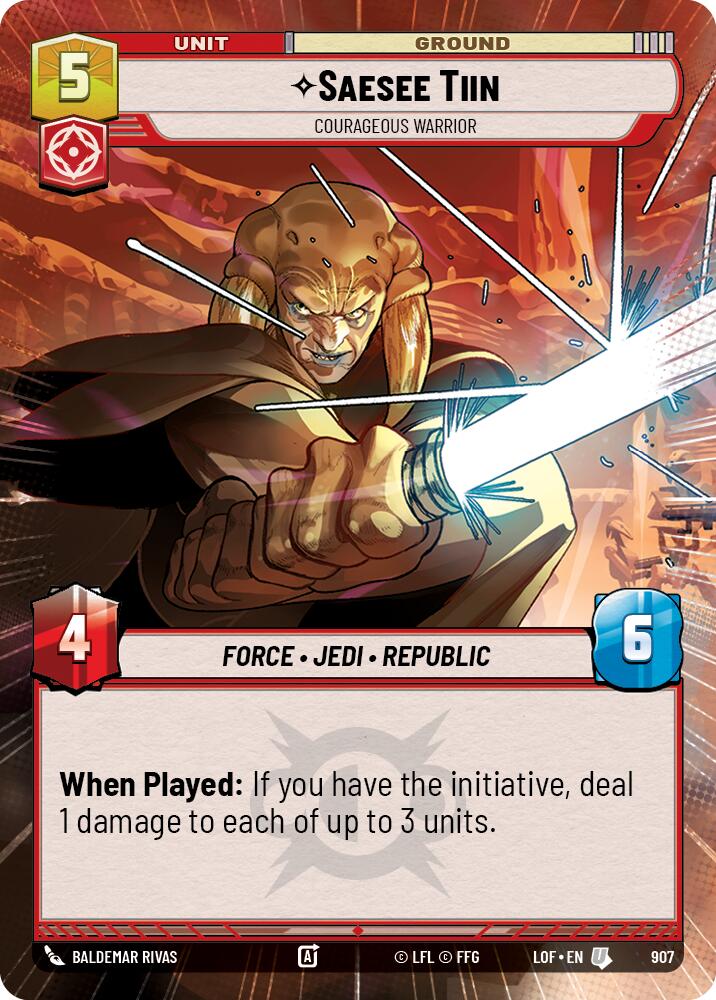 Saesee Tiin - Courageous Warrior (907) (Hyperspace Foil) (907) [Legends of the Force] | Shuffle n Cut Hobbies & Games