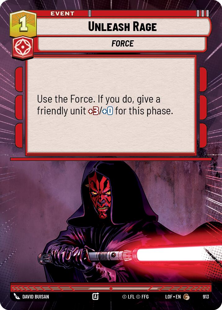 Unleash Rage (913) (Hyperspace Foil) (913) [Legends of the Force] | Shuffle n Cut Hobbies & Games