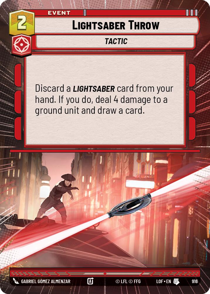 Lightsaber Throw (916) (Hyperspace Foil) (916) [Legends of the Force] | Shuffle n Cut Hobbies & Games