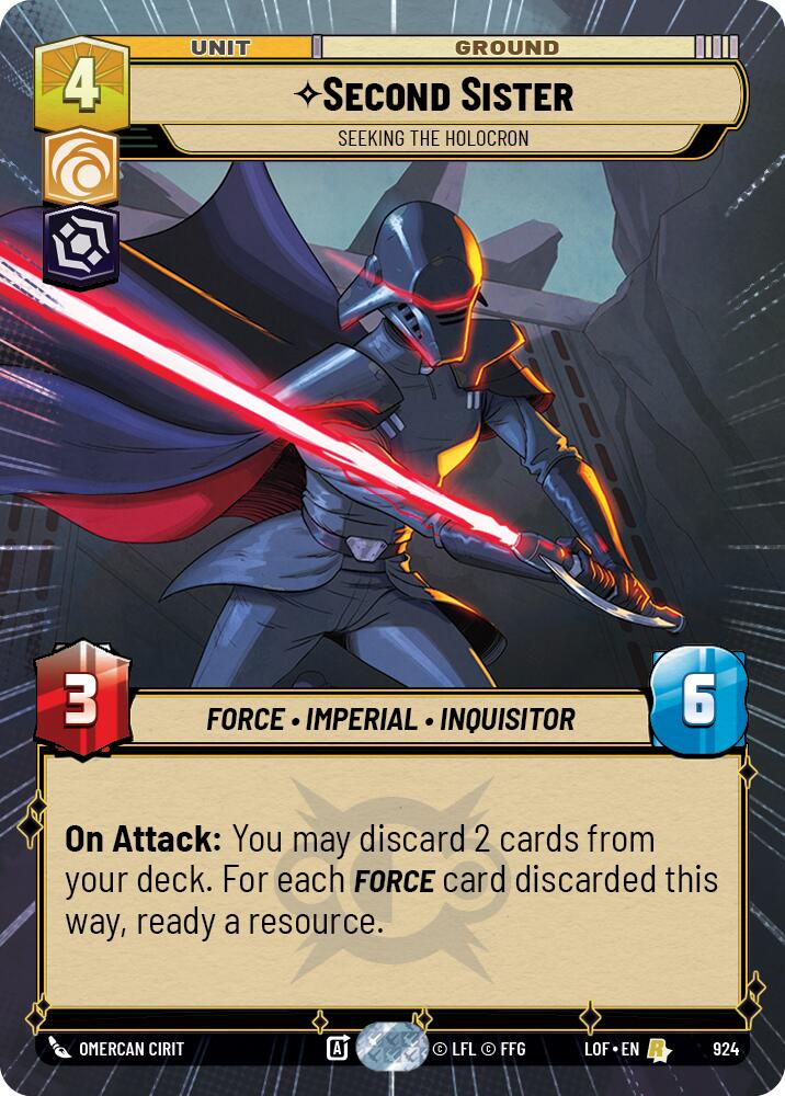 Second Sister - Seeking the Holocron (924) (Hyperspace Foil) (924) [Legends of the Force] | Shuffle n Cut Hobbies & Games