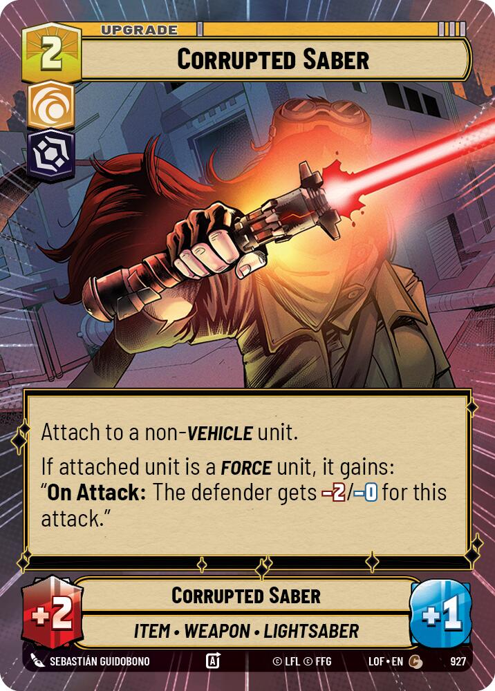 Corrupted Saber (927) (Hyperspace Foil) (927) [Legends of the Force] | Shuffle n Cut Hobbies & Games