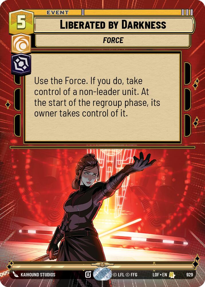 Liberated by Darkness (929) (Hyperspace Foil) (929) [Legends of the Force] | Shuffle n Cut Hobbies & Games