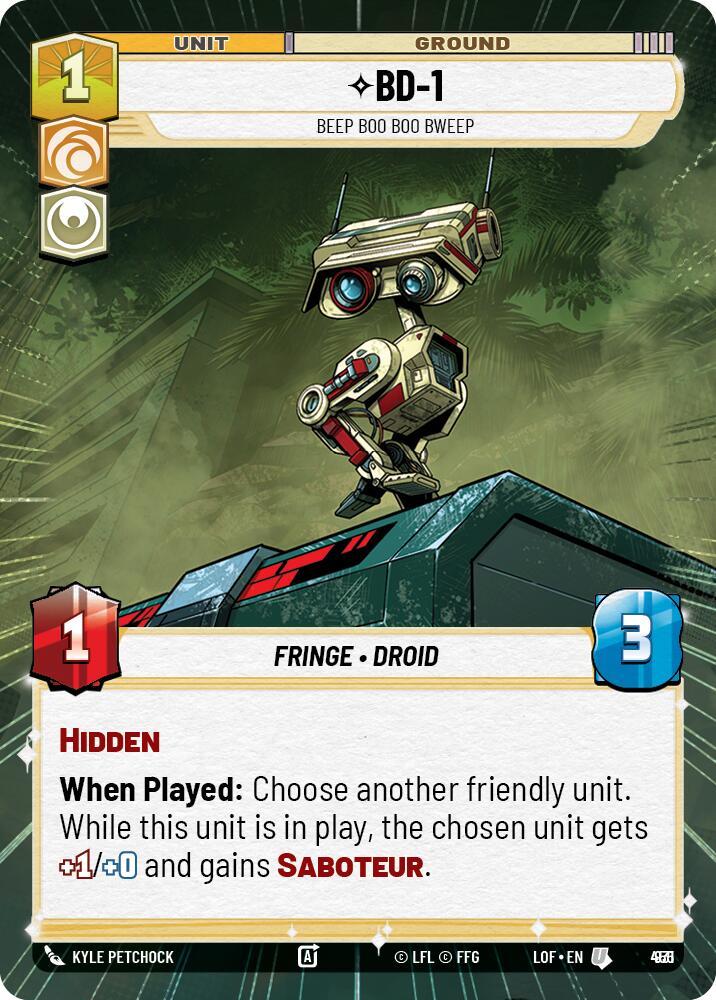 BD-1 - Beep Boo Boo Bweep (931) (Hyperspace Foil) (931) [Legends of the Force] | Shuffle n Cut Hobbies & Games