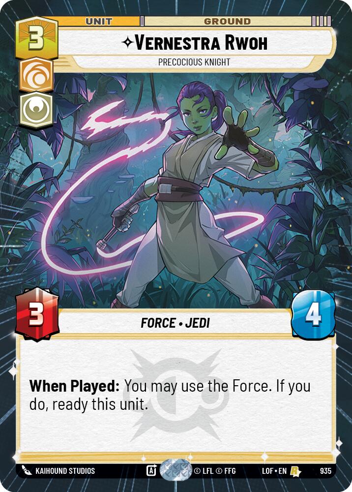 Vernestra Rwoh - Precocious Knight (935) (Hyperspace Foil) (935) [Legends of the Force] | Shuffle n Cut Hobbies & Games