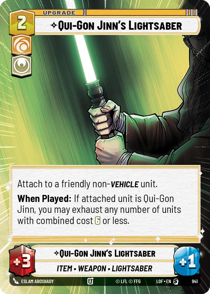 Qui-Gon Jinn's Lightsaber (941) (Hyperspace Foil) (941) [Legends of the Force] | Shuffle n Cut Hobbies & Games