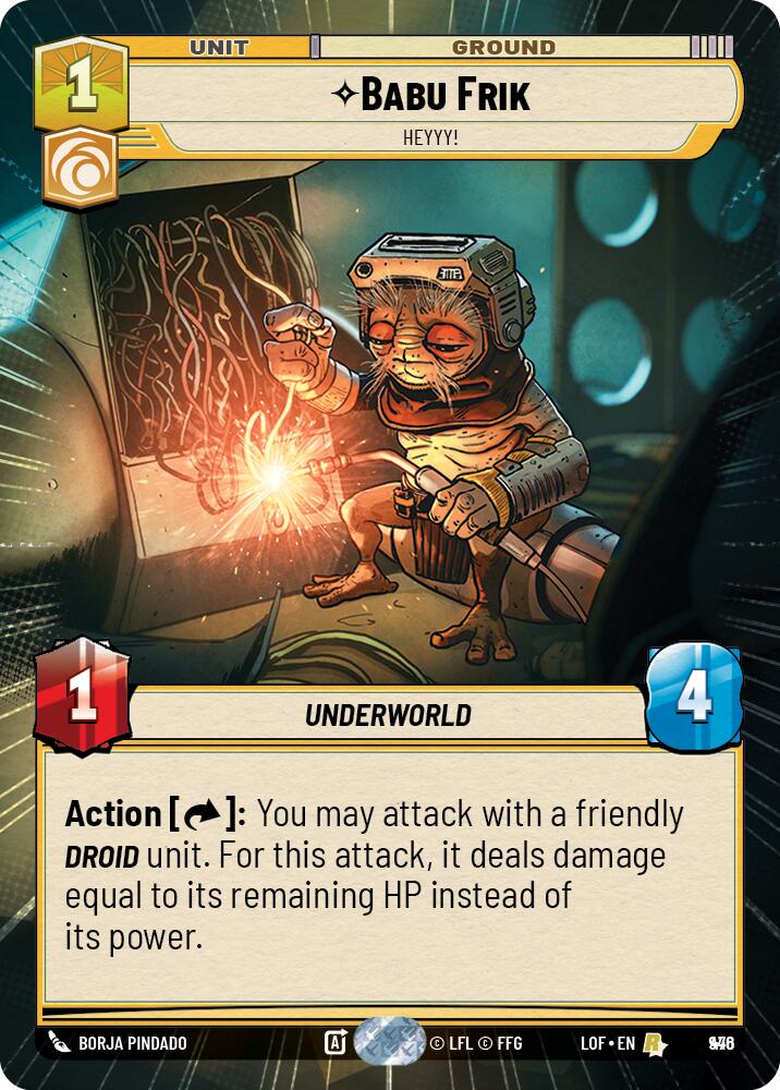 Babu Frik - Heyyy! (946) (Hyperspace Foil) (946) [Legends of the Force] | Shuffle n Cut Hobbies & Games