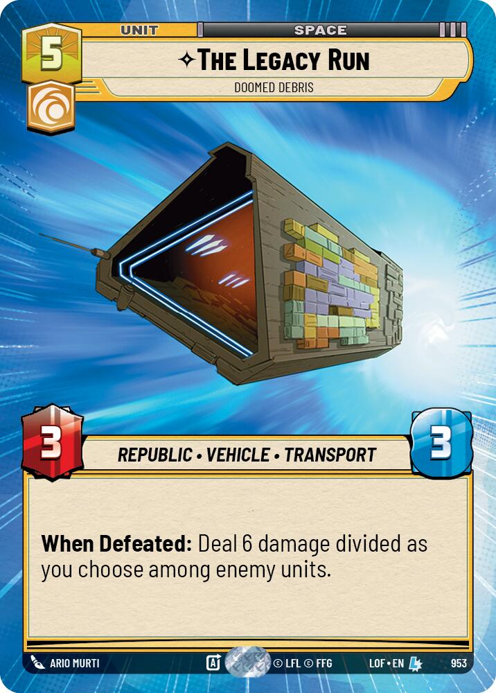 The Legacy Run - Doomed Debris (953) (Hyperspace Foil) (953) [Legends of the Force] | Shuffle n Cut Hobbies & Games