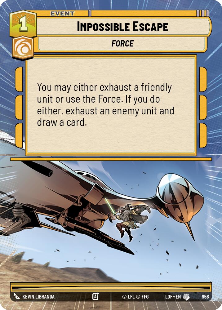 Impossible Escape (958) (Hyperspace Foil) (958) [Legends of the Force] | Shuffle n Cut Hobbies & Games