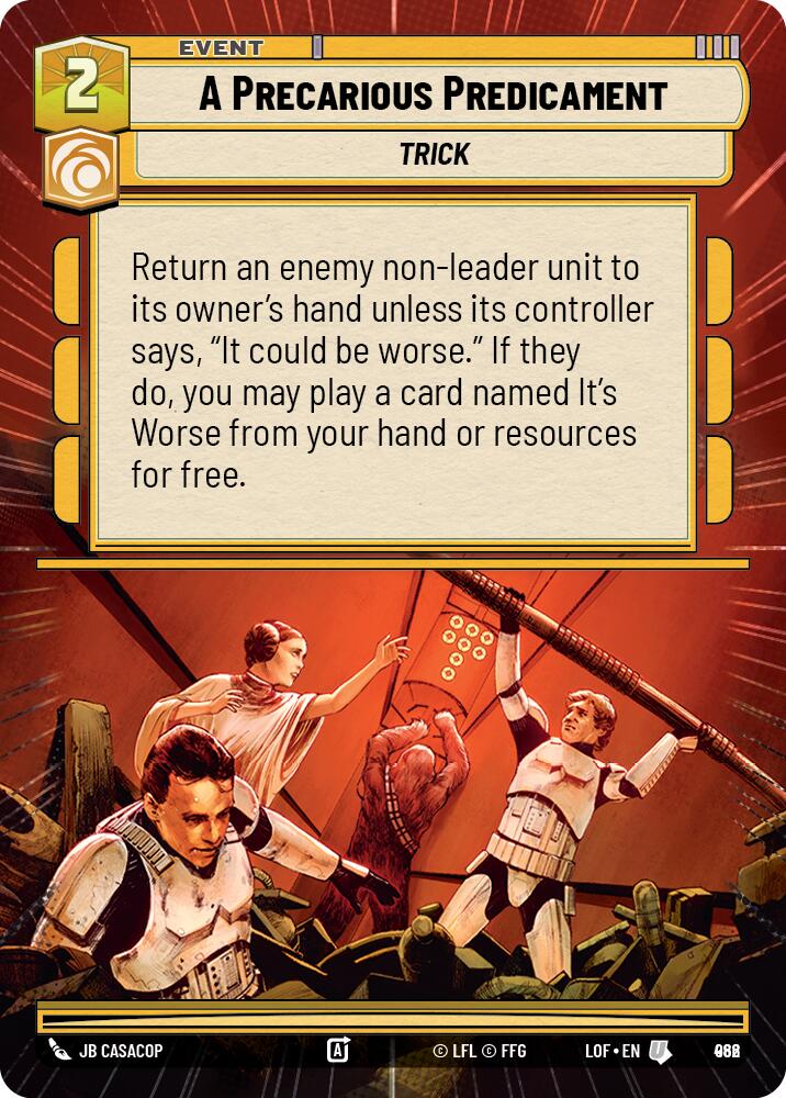 A Precarious Predicament (962) (Hyperspace Foil) (962) [Legends of the Force] | Shuffle n Cut Hobbies & Games