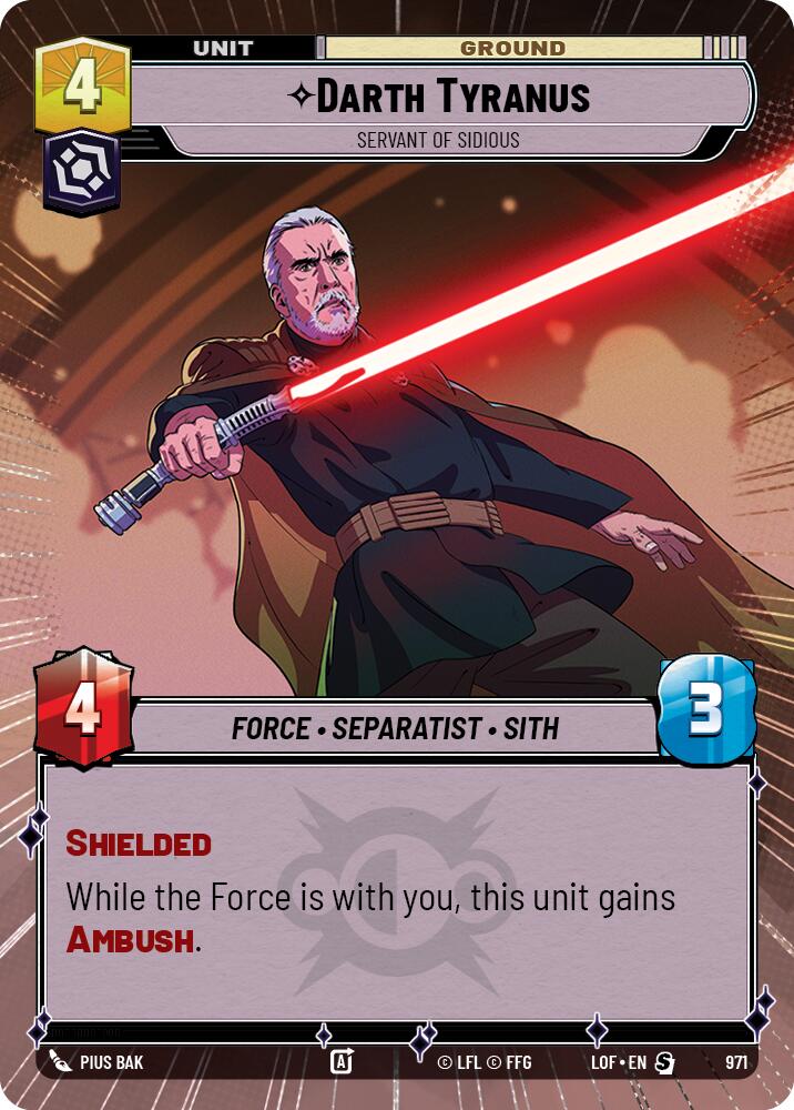 Darth Tyranus - Servant of Sidious (971) (Hyperspace Foil) (971) [Legends of the Force] | Shuffle n Cut Hobbies & Games