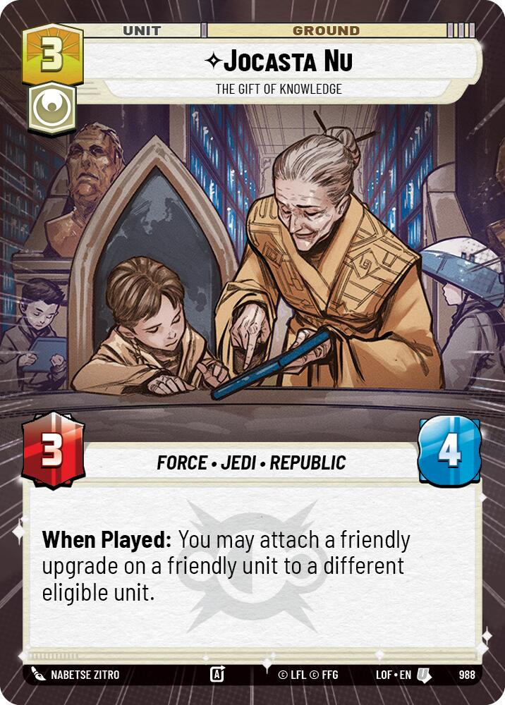Jocasta Nu - The Gift of Knowledge (988) (Hyperspace Foil) (988) [Legends of the Force] | Shuffle n Cut Hobbies & Games