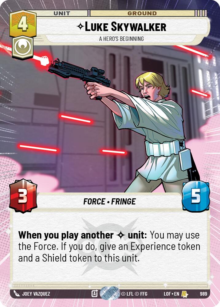 Luke Skywalker - A Hero's Beginning (989) (Hyperspace Foil) (989) [Legends of the Force] | Shuffle n Cut Hobbies & Games