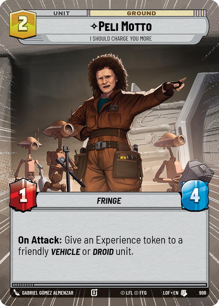 Peli Motto - I Should Charge You More (998) (Hyperspace Foil) (998) [Legends of the Force] | Shuffle n Cut Hobbies & Games