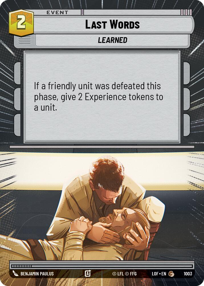 Last Words (1003) (Hyperspace Foil) (1003) [Legends of the Force] | Shuffle n Cut Hobbies & Games
