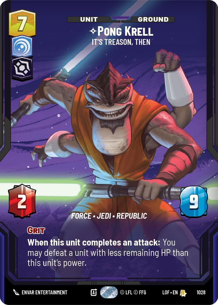 Pong Krell - It's Treason, Then (1028) (Prestige) (1028) [Legends of the Force] | Shuffle n Cut Hobbies & Games