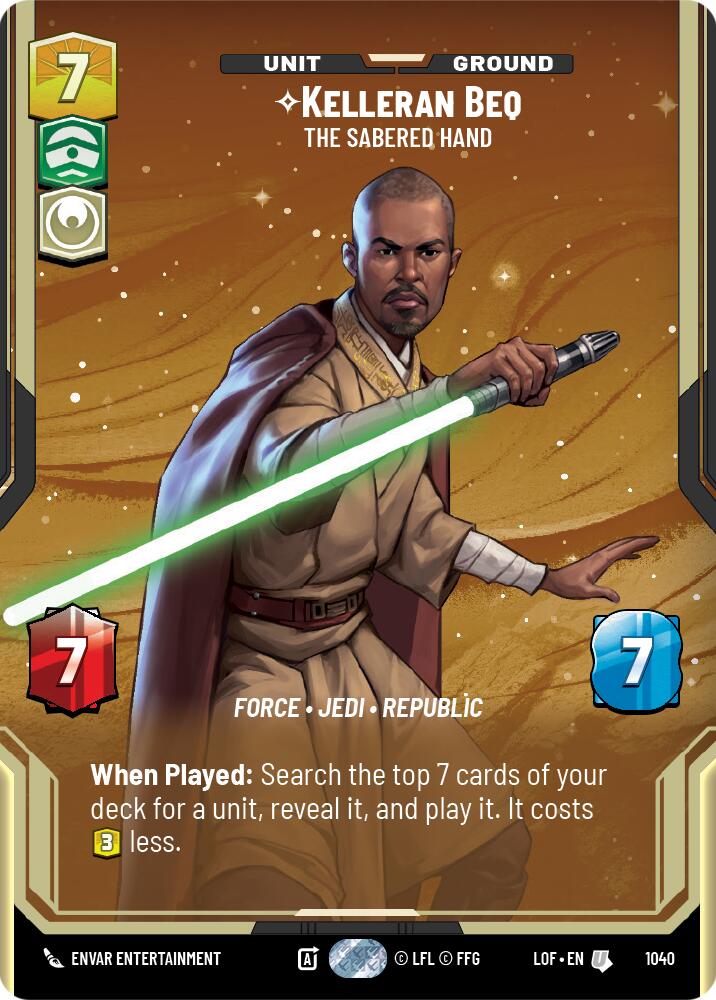Kelleran Beq - The Sabered Hand (1040) (Prestige) (1040) [Legends of the Force] | Shuffle n Cut Hobbies & Games