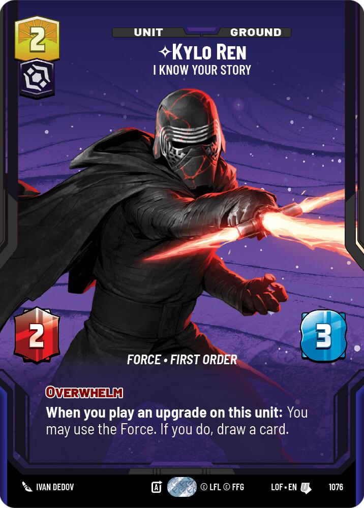 Kylo Ren - I Know Your Story (1076) (Prestige Foil) (1076) [Legends of the Force] | Shuffle n Cut Hobbies & Games