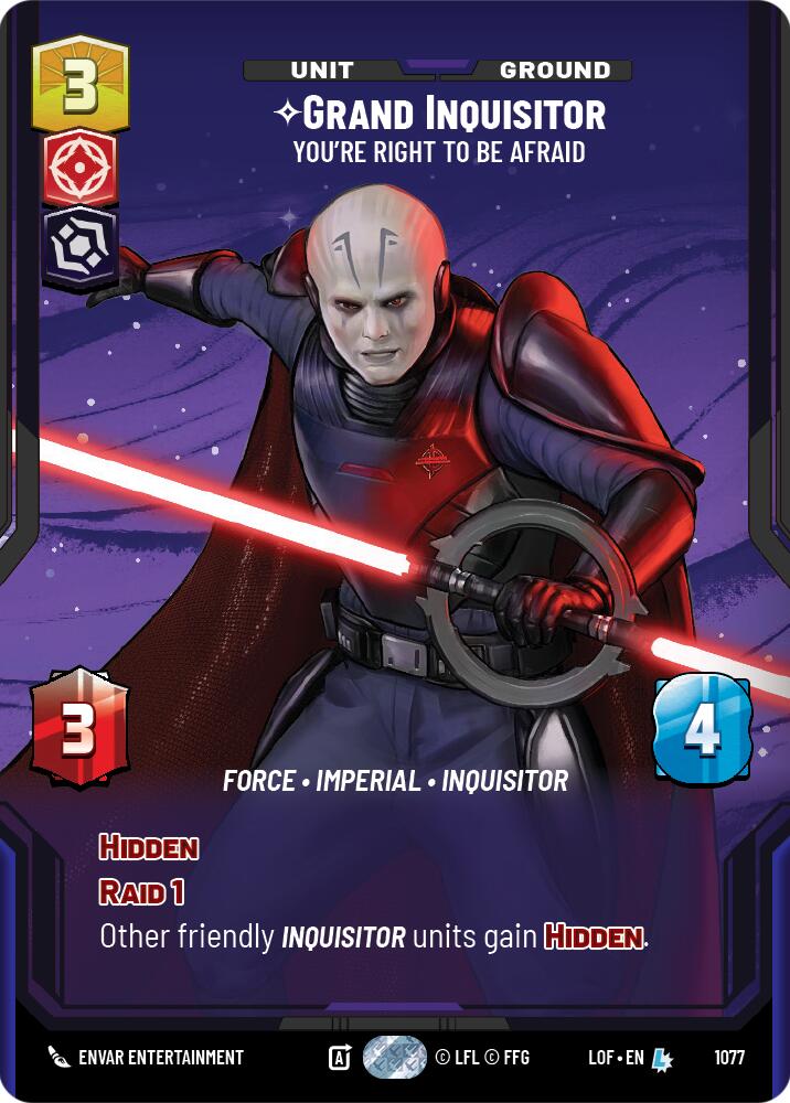Grand Inquisitor - You're Right to Be Afraid (1077) (Prestige Foil) (1077) [Legends of the Force] | Shuffle n Cut Hobbies & Games