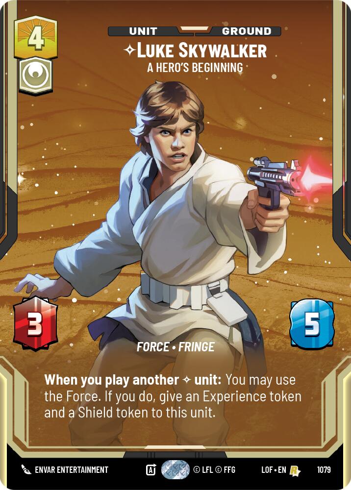 Luke Skywalker - A Hero's Beginning (1079) (Prestige Foil) (1079) [Legends of the Force] | Shuffle n Cut Hobbies & Games