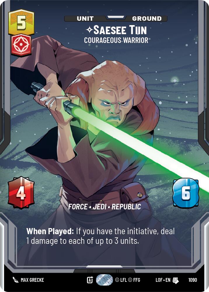 Saesee Tiin - Courageous Warrior (1090) (Prestige Foil) (1090) [Legends of the Force] | Shuffle n Cut Hobbies & Games
