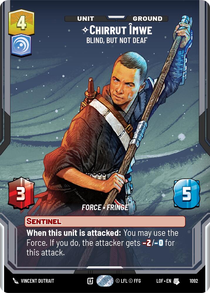 Chirrut Imwe - Blind, but not Deaf (1092) (Prestige Foil) (1092) [Legends of the Force] | Shuffle n Cut Hobbies & Games