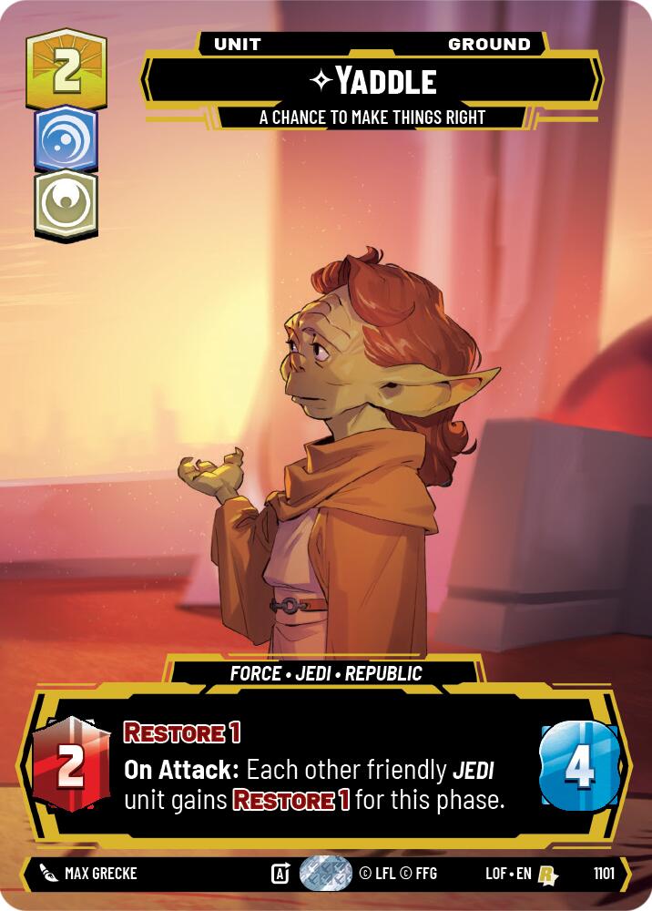 Yaddle - A Chance To Make Things Right (1101) (Prestige Foil) (1101) [Legends of the Force] | Shuffle n Cut Hobbies & Games