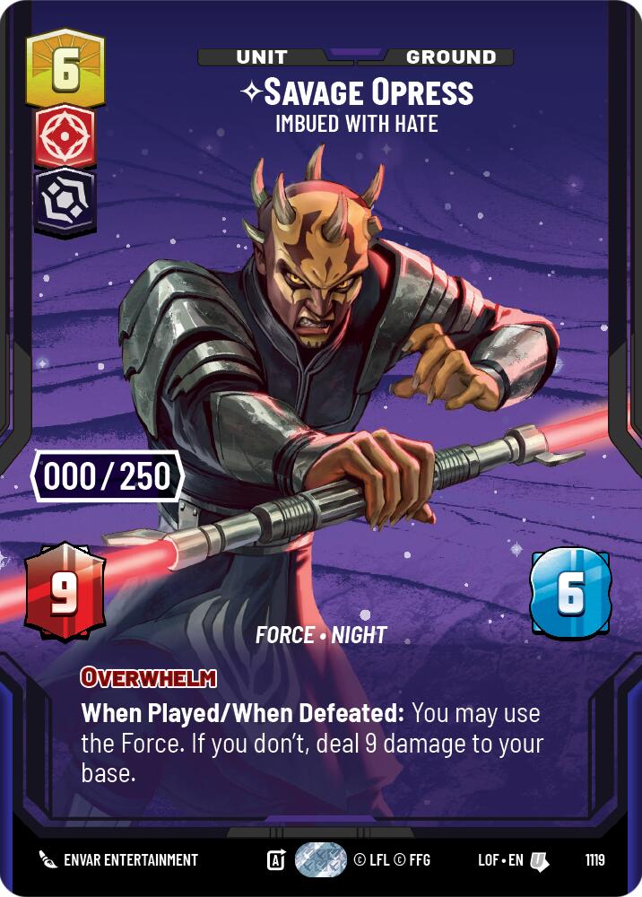Savage Opress - Imbued With Hate (1119) (Serialized) (1119) [Legends of the Force] | Shuffle n Cut Hobbies & Games