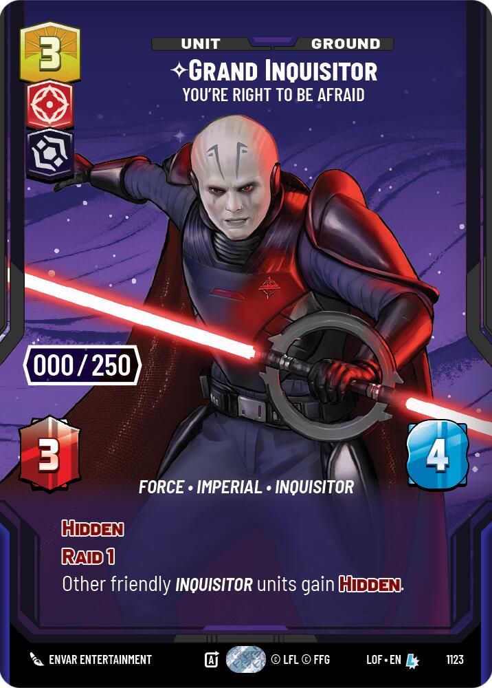 Grand Inquisitor - You're Right to Be Afraid (1123) (Serialized) (1123) [Legends of the Force] | Shuffle n Cut Hobbies & Games