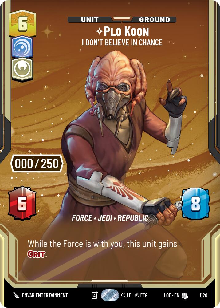 Plo Koon - I Don't Believe in Chance (1126) (Serialized) (1126) [Legends of the Force] | Shuffle n Cut Hobbies & Games