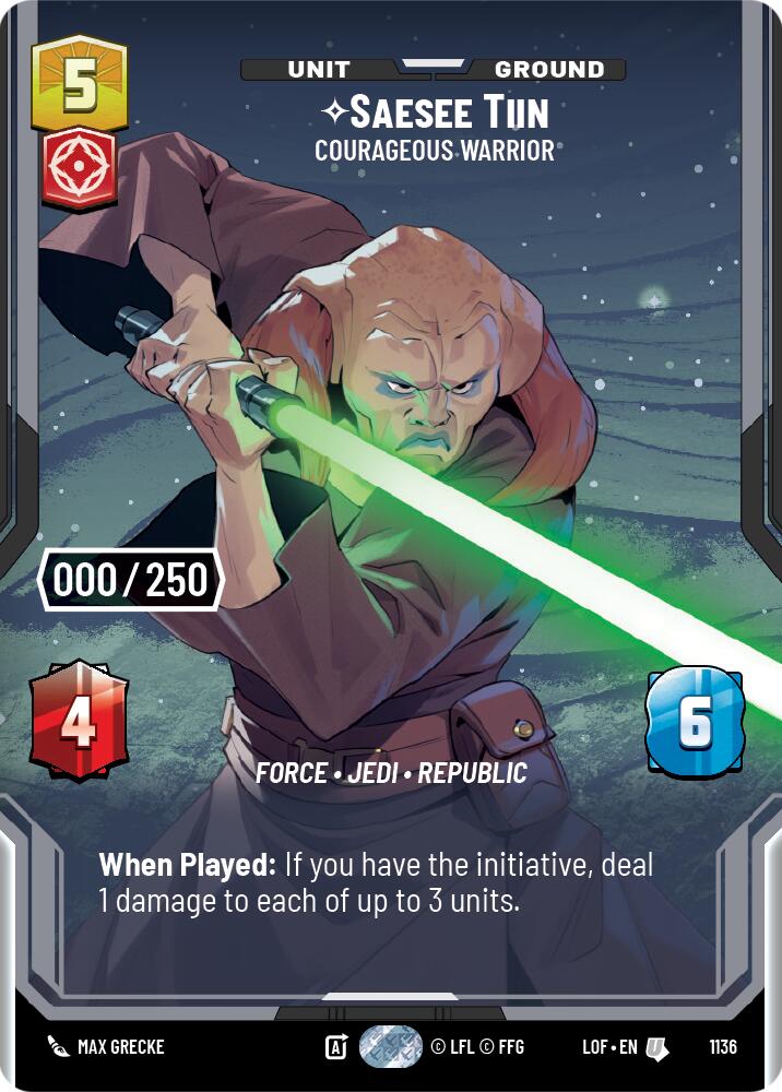 Saesee Tiin - Courageous Warrior (1136) (Serialized) (1136) [Legends of the Force] | Shuffle n Cut Hobbies & Games