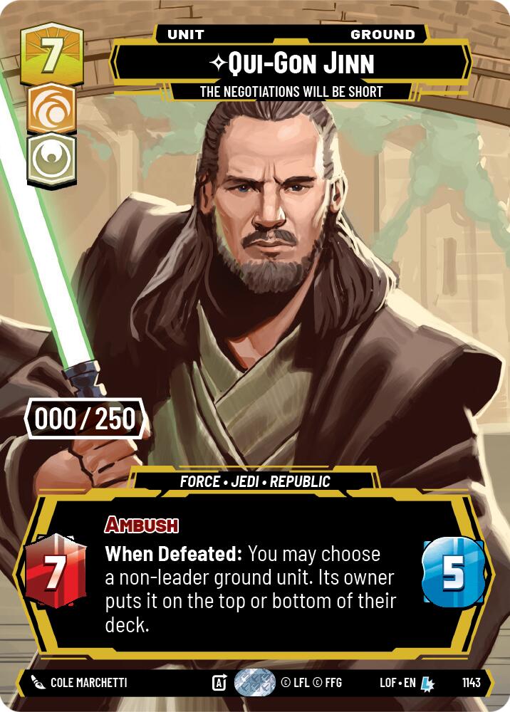 Qui-Gon Jinn - The Negotiations Will Be Short (1143) (Serialized) (1143) [Legends of the Force] | Shuffle n Cut Hobbies & Games